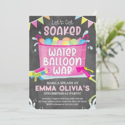 水気球誕生日招待状、気球戦争Inv 招待状 (スタンド正面)