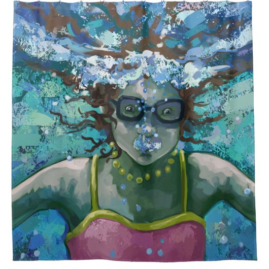 水水泳の下 シャワーカーテン (正面)