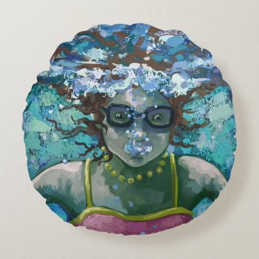 水水泳の下 ラウンドクッション (正面)