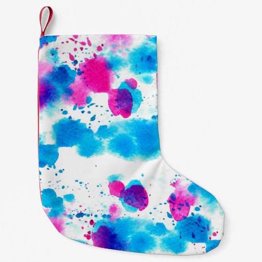 水汚れのあるスタイルに継ぎ目のない模様 スモールクリスマスストッキング (正面)