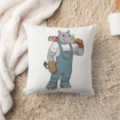 水汲みポンプのプライヤー付きRhino as Handyman クッション (ブランケット)