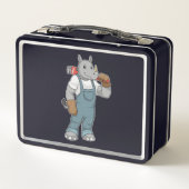 水汲みポンプのプライヤー付きRhino as Handyman メタルランチボックス (裏面)