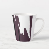 水没：抽象芸術ブラック、ホワイト、パープル、グリーン カフェラテマグ (右)