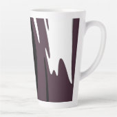 水没：抽象芸術ブラック、ホワイト、パープル、グリーン カフェラテマグ (右)