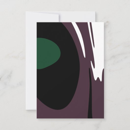 水没：抽象芸術ブラック、ホワイト、パープル、グリーン カード (正面)