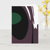 水没:抽象芸術ブラック、ホワイト、パープル、グリーン カード (黄色い花)