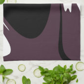 水没:抽象芸術ブラック、ホワイト、パープル、グリーン キッチンタオル (折り畳み)