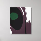 水没：抽象芸術ブラック、ホワイト、パープル、グリーン キャンバスプリント (正面)