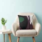 水没：抽象芸術ブラック、ホワイト、パープル、グリーン クッション (椅子)