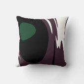 水没：抽象芸術ブラック、ホワイト、パープル、グリーン クッション (裏面)