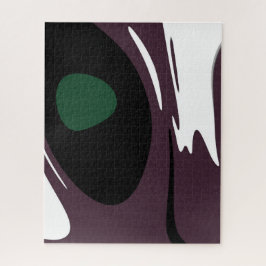 水没：抽象芸術ブラック、ホワイト、パープル、グリーン ジグソーパズル