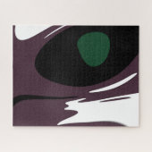 水没：抽象芸術ブラック、ホワイト、パープル、グリーン ジグソーパズル (横)