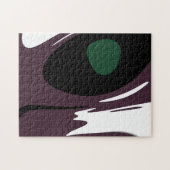 水没：抽象芸術ブラック、ホワイト、パープル、グリーン ジグソーパズル (横)