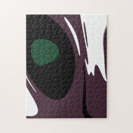 水没：抽象芸術ブラック、ホワイト、パープル、グリーン ジグソーパズル