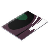 水没：抽象芸術ブラック、ホワイト、パープル、グリーン ノートブック (左側)