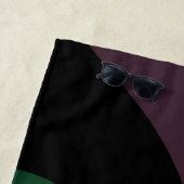 水没：抽象芸術ブラック、ホワイト、パープル、グリーン ビーチタオル (インサイチュ)