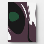 水没：抽象芸術ブラック、ホワイト、パープル、グリーン フォトプラーク (正面)