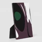 水没：抽象芸術ブラック、ホワイト、パープル、グリーン フォトプラーク (側面)