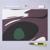 水没：抽象芸術ブラック、ホワイト、パープル、グリーン 薄葉紙 (クラフト)