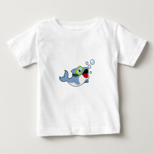 水泡でダイビングするイルカ.PNG ベビーTシャツ (正面)