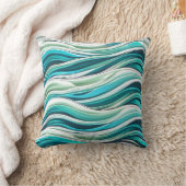 水波、緑の青 クッション (ブランケット)