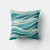 水波、緑の青 クッション (裏面)