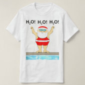 水泳おもしろいクリスマス Tシャツ (デザイン正面)