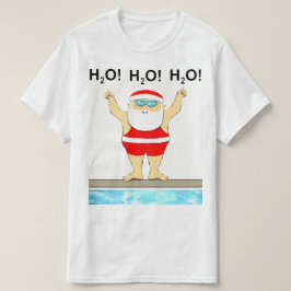 水泳おもしろいクリスマス Tシャツ