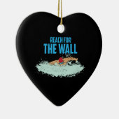 水泳おもしろい引用文泳ぐ人ギフト セラミックオーナメント (右)