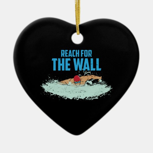 水泳おもしろい引用文泳ぐ人ギフト セラミックオーナメント (正面)