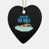 水泳おもしろい引用文泳ぐ人ギフト セラミックオーナメント (左)