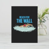 水泳おもしろい引用文泳ぐ人ギフト 招待状 (スタンド正面)