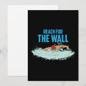 水泳おもしろい引用文泳ぐ人ギフト 招待状 (正面/裏面)