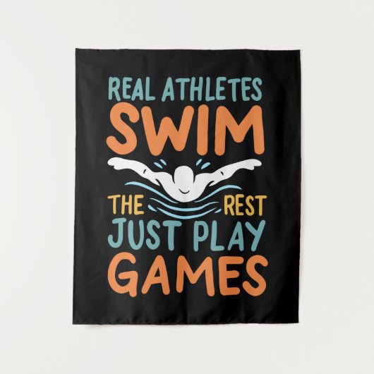 水泳ことわざ タペストリー (正面)