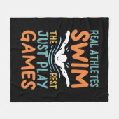 水泳ことわざ フリースブランケット (正面(横))