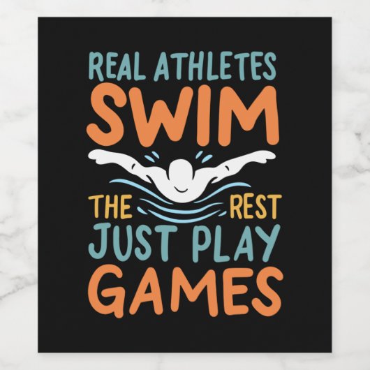 水泳ことわざ ワインラベル (シングルラベル)