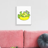 水泳でカエルを泳ぐリング キャンバスプリント (インサイチュ (リビング))