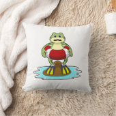 水泳でカエルを泳ぐリング クッション (ブランケット)