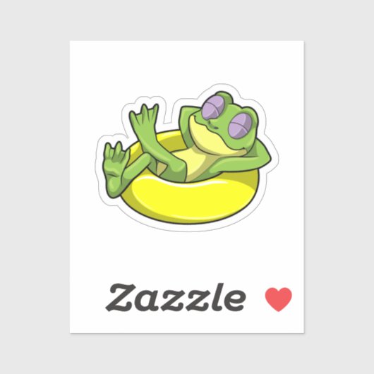 水泳でカエルを泳ぐリング シール (シート)