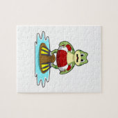 水泳でカエルを泳ぐリング ジグソーパズル (横)