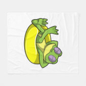 水泳でカエルを泳ぐリング フリースブランケット (正面(横))