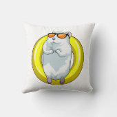 水泳でハムスターとスイミングリング クッション (裏面)