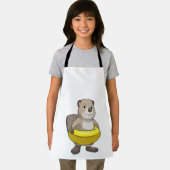 水泳でビーバーを水輪で泳ぐ エプロン (インサイチュ)