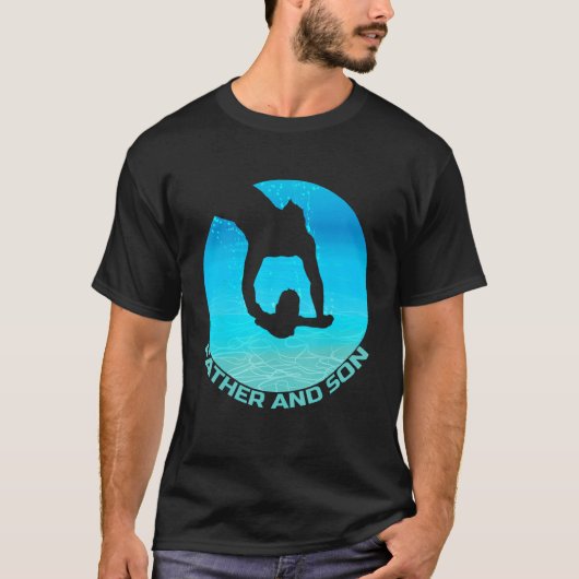 水泳とダイビングの父と子 Tシャツ (正面)