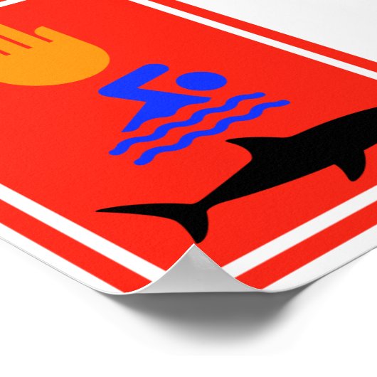 水泳なし…ザメ ポスター (角)