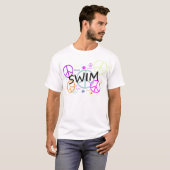 水泳によって着色されるピースサイン Tシャツ (正面フル)