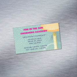 水泳のためのプールの水のレッスン マグネット名刺