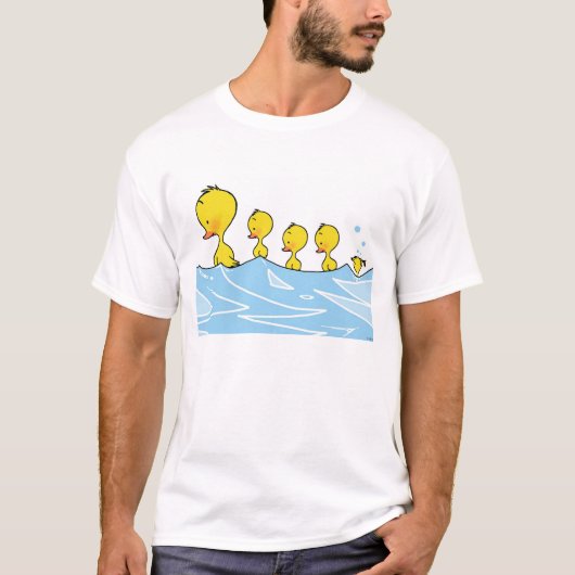 水泳のアヒル家族 Tシャツ (正面)
