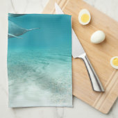 水泳のイルカ キッチンタオル (四つ折り)