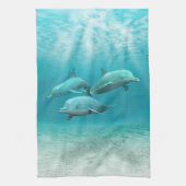 水泳のイルカ キッチンタオル (縦)